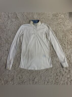 Women’s Small White Essex Classics Long Sleeve Horseback Riding Show Shirt